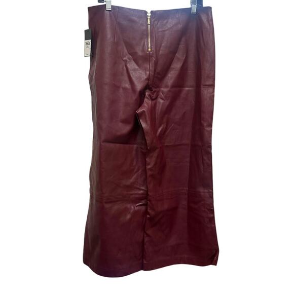 Faux Leather Guess Pants New Burgundy Size 12 - Picture 2 of 7